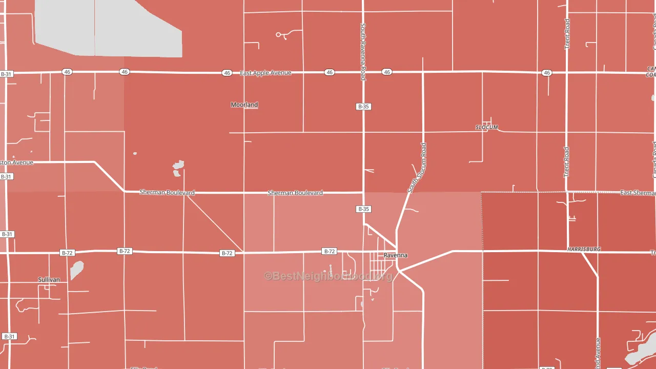 49451, MI block-group political-lean map