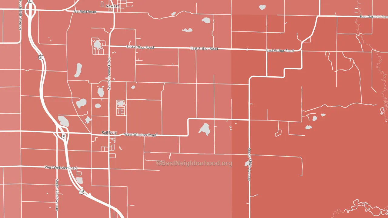 49452, MI block-group political-lean map