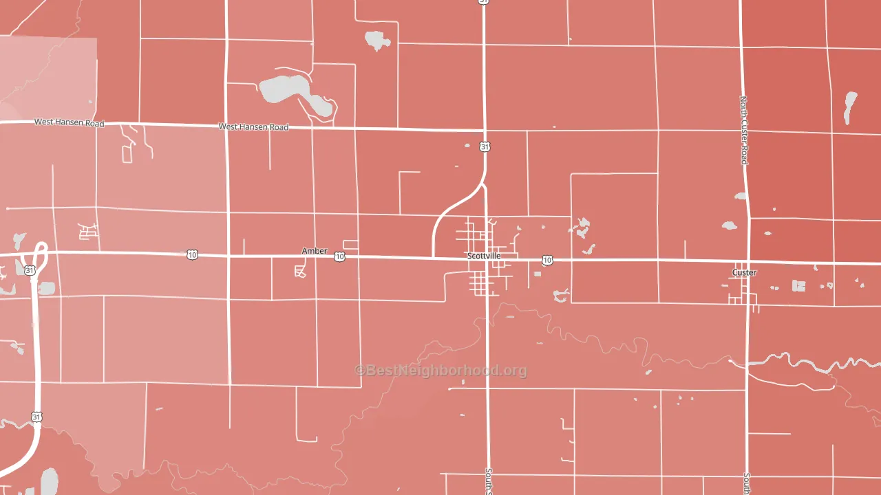 49454, MI block-group political-lean map