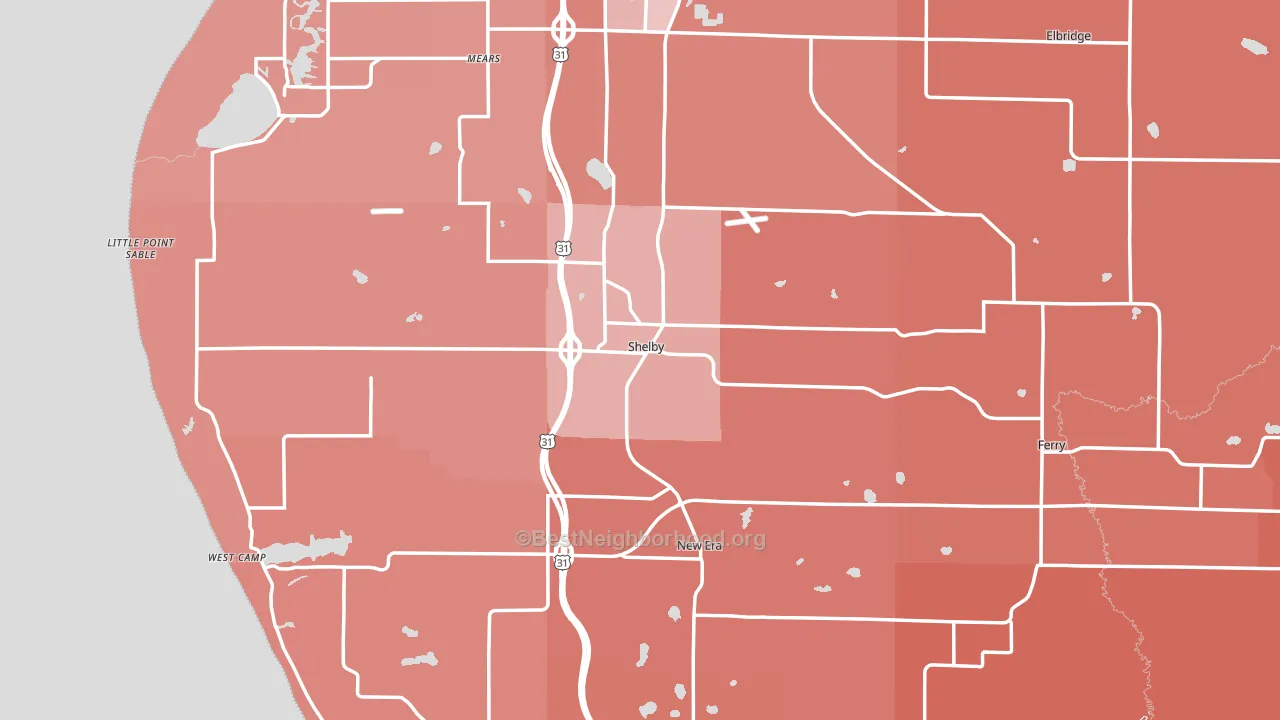 49455, MI block-group political-lean map
