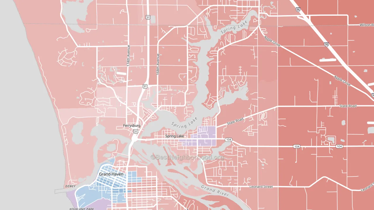 49456, MI block-group political-lean map