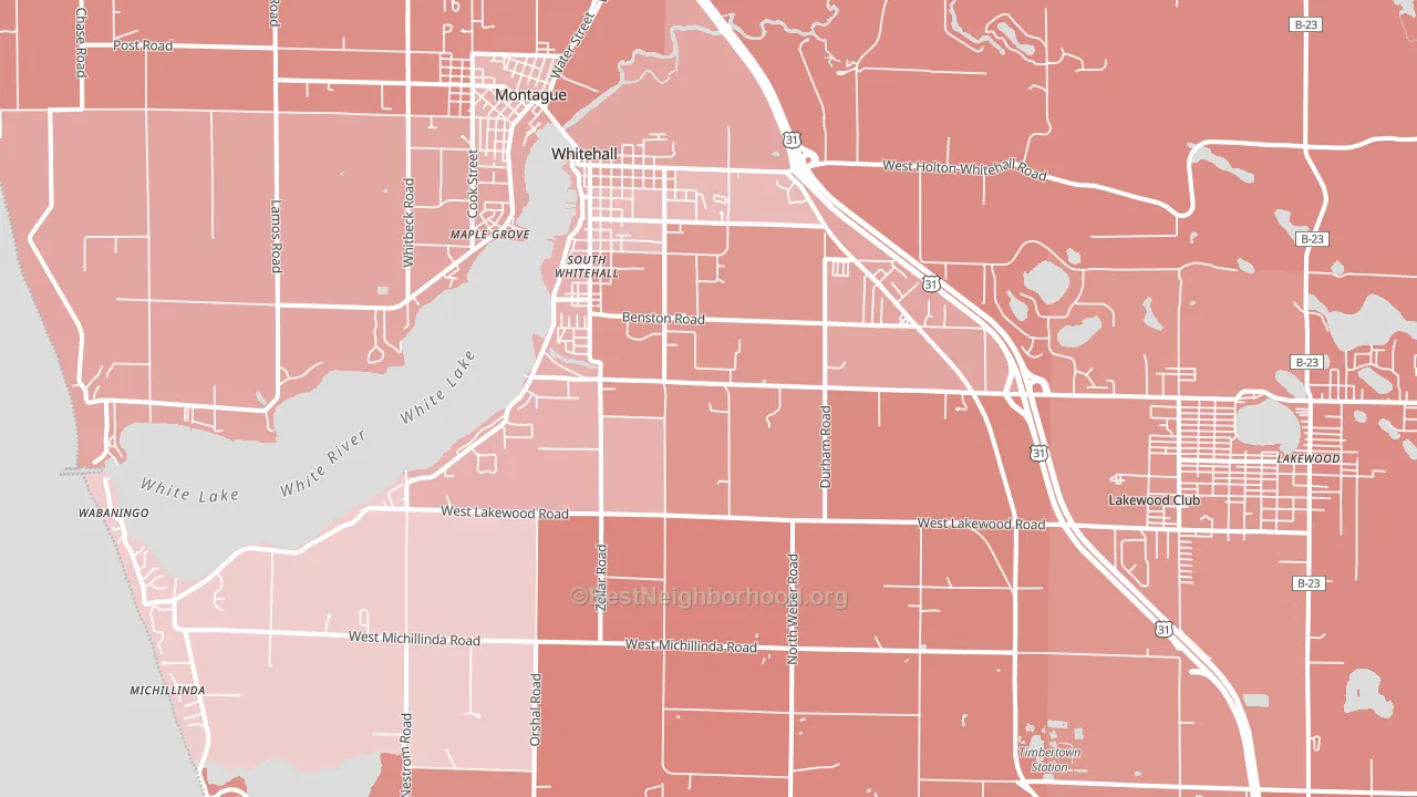 49461, MI block-group political-lean map