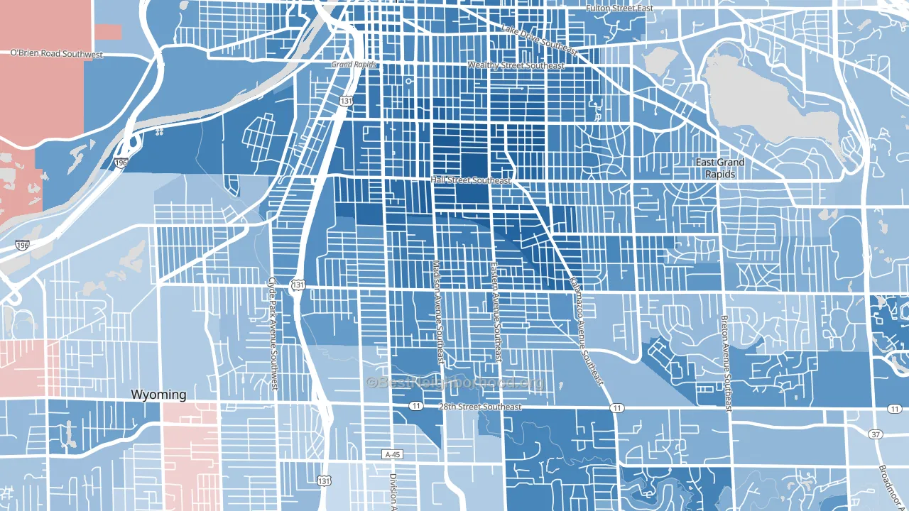 49507, MI block-group political-lean map