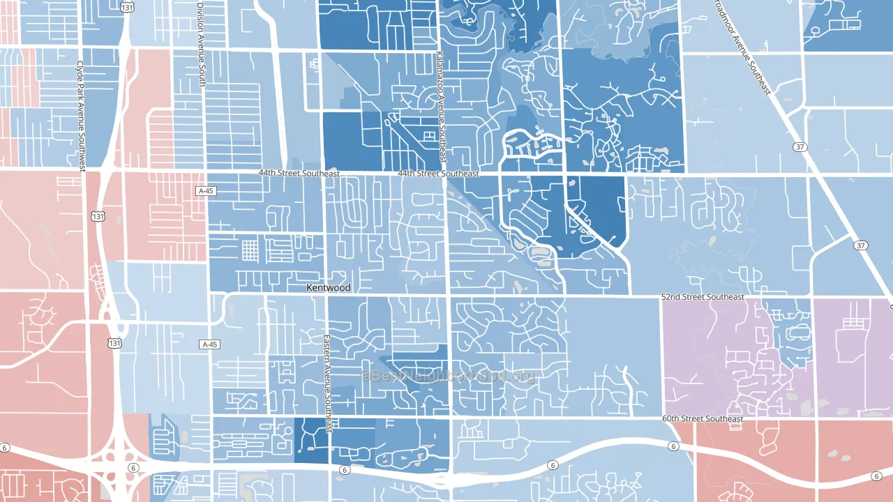 49508, MI block-group political-lean map