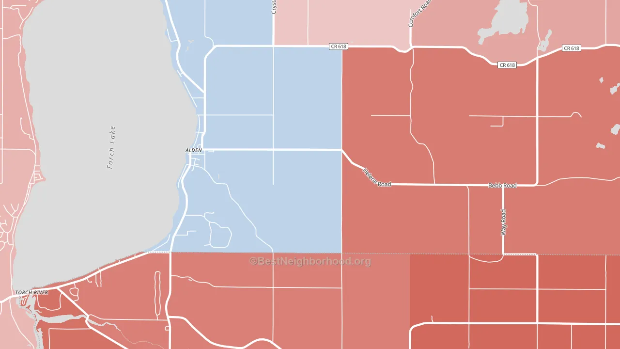49612, MI block-group political-lean map