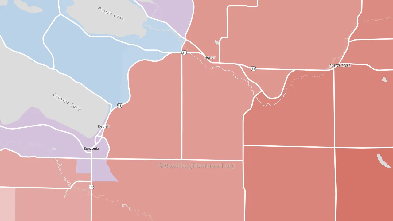 49617, MI block-group political-lean map