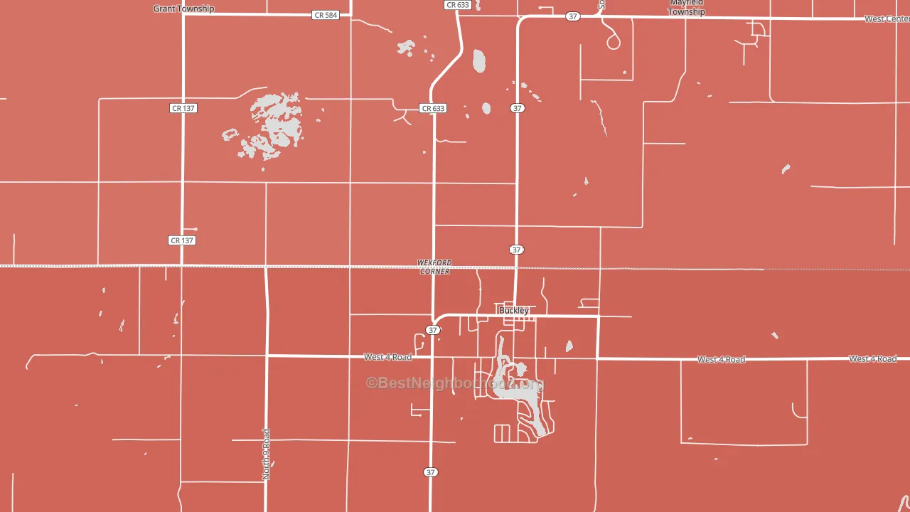 49620, MI block-group political-lean map