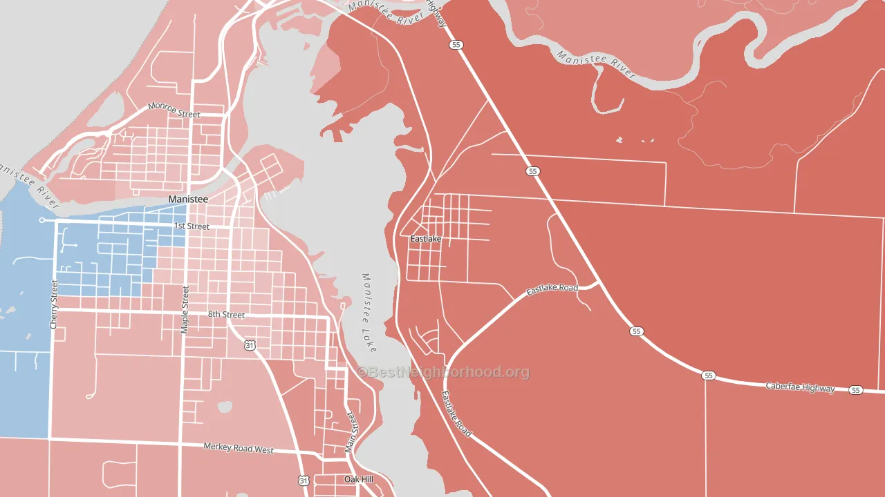 49626, MI block-group political-lean map