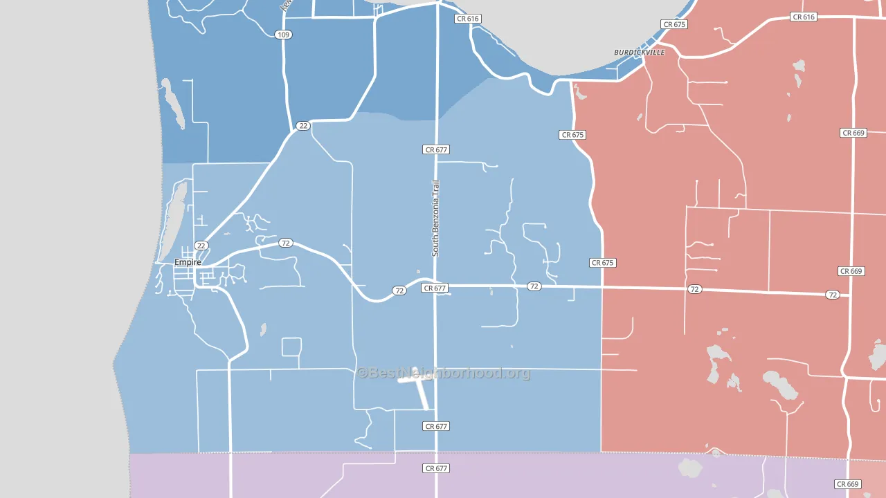 49630, MI block-group political-lean map