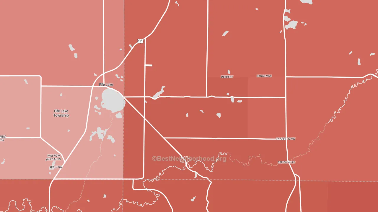 49633, MI block-group political-lean map