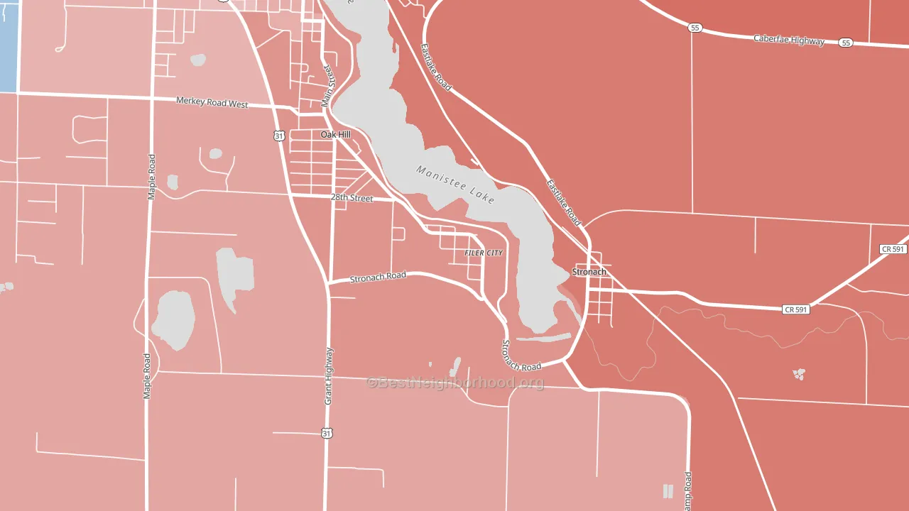 49634, MI block-group political-lean map