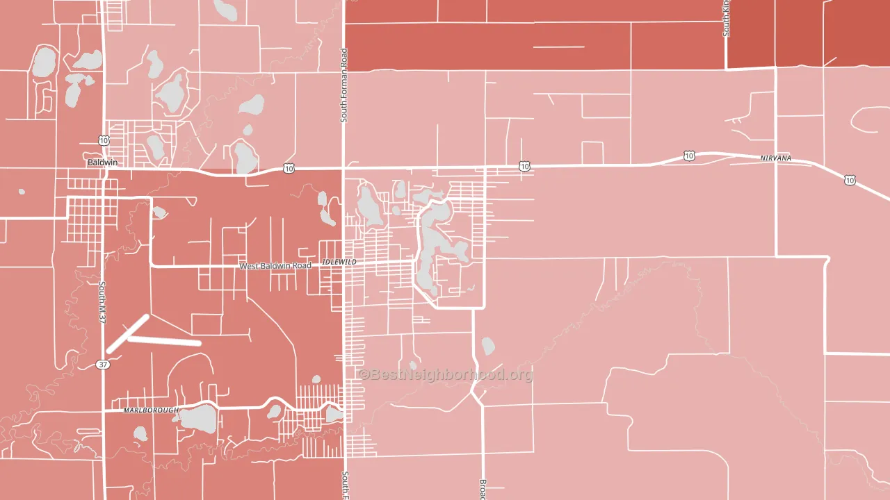 49642, MI block-group political-lean map
