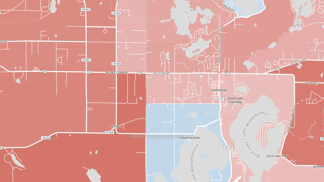 49643, MI block-group political-lean map