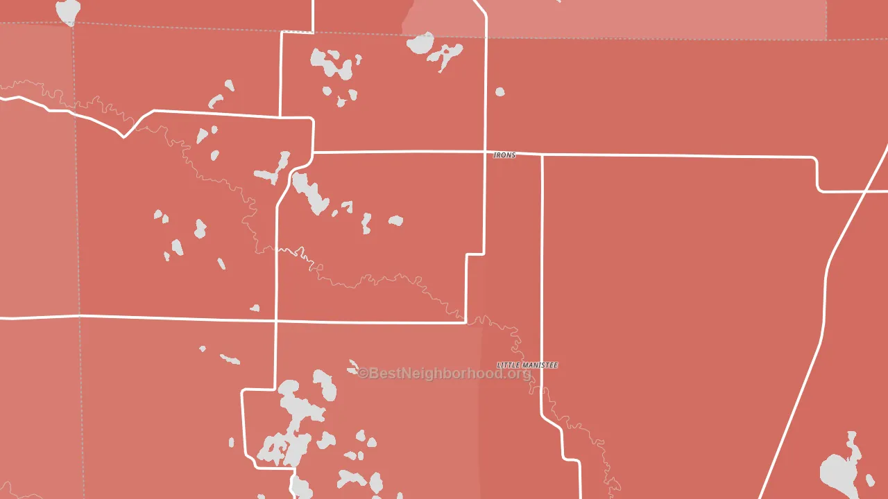 49644, MI block-group political-lean map