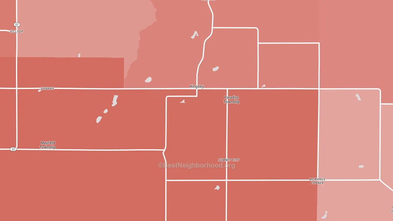 49649, MI block-group political-lean map