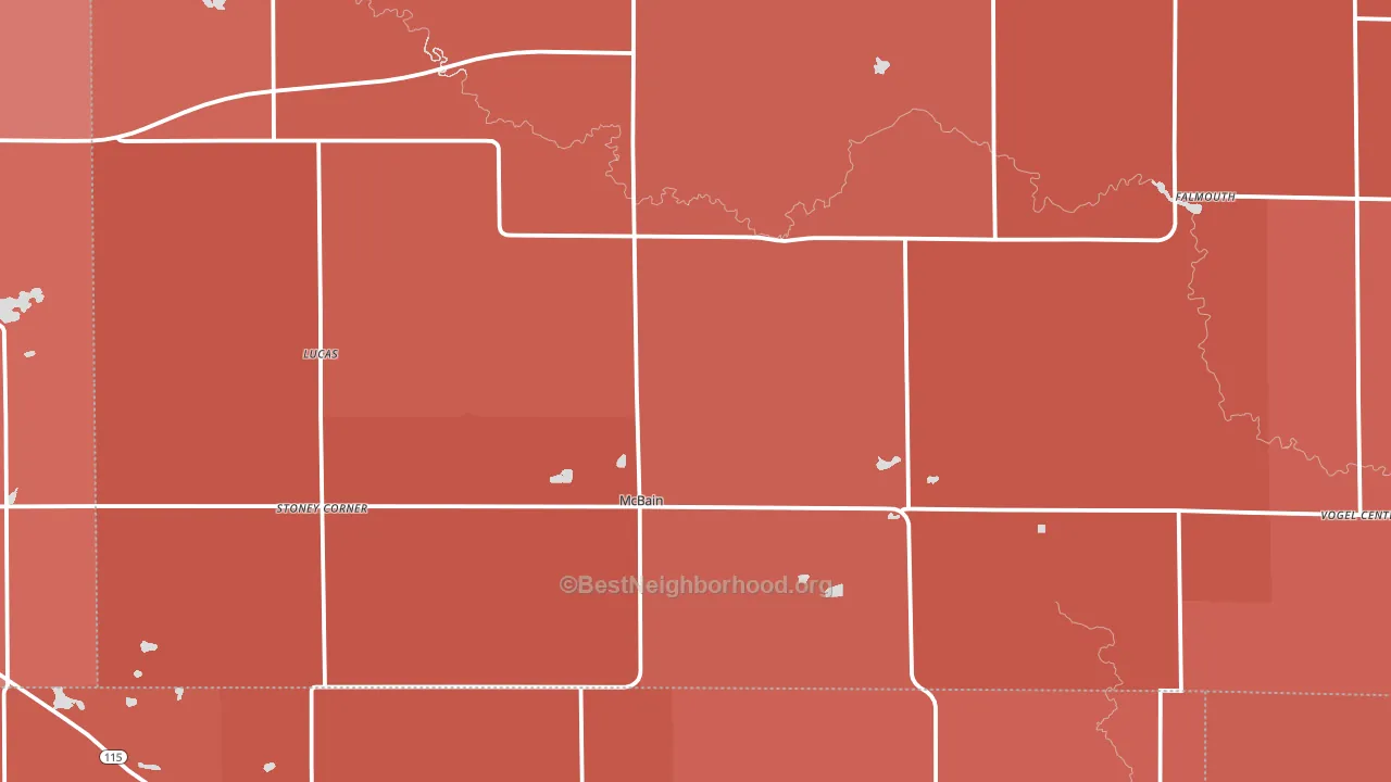49657, MI block-group political-lean map