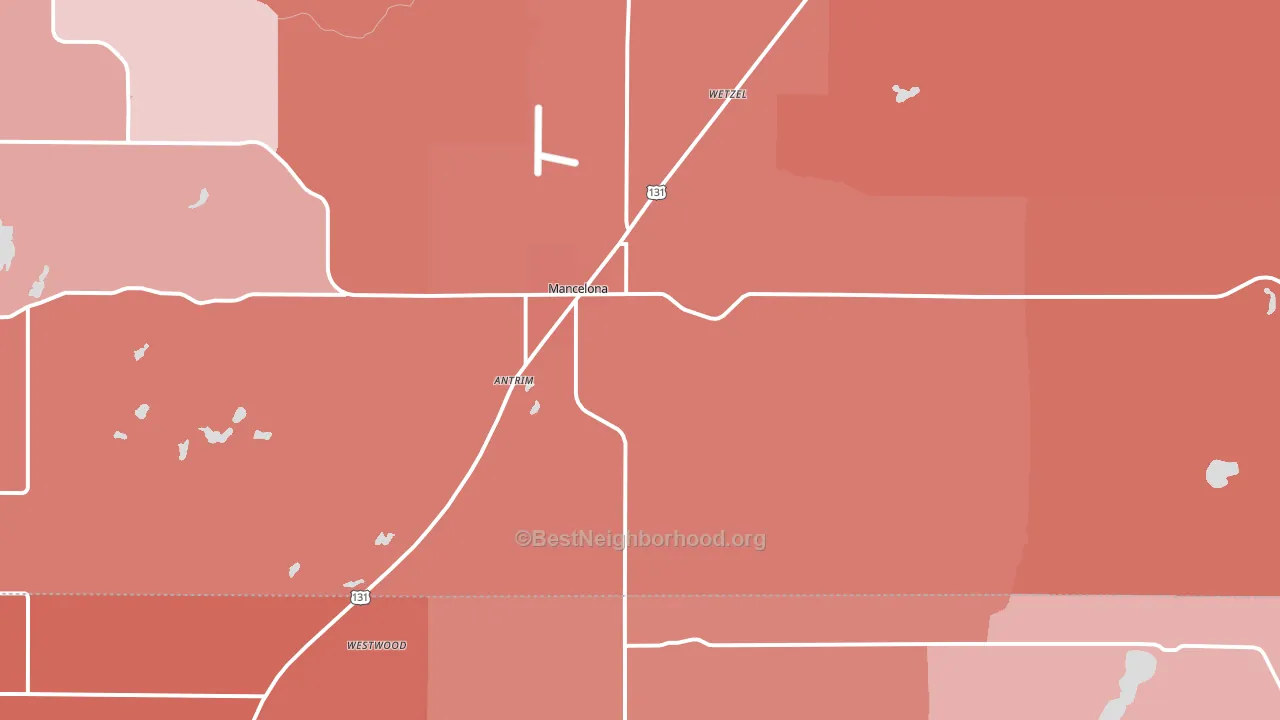 49659, MI block-group political-lean map