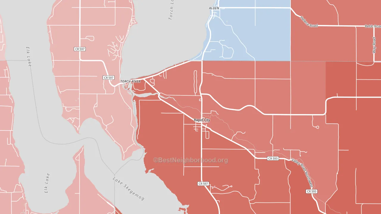 49676, MI block-group political-lean map
