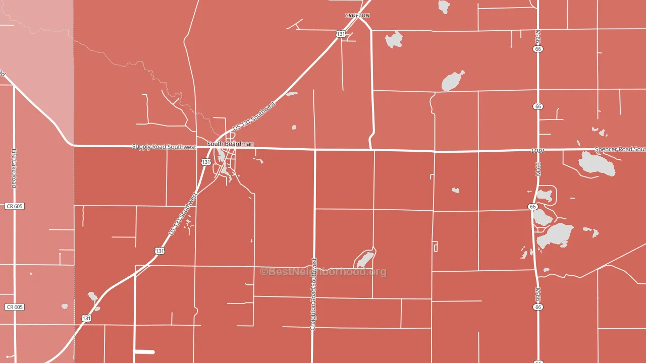 49680, MI block-group political-lean map