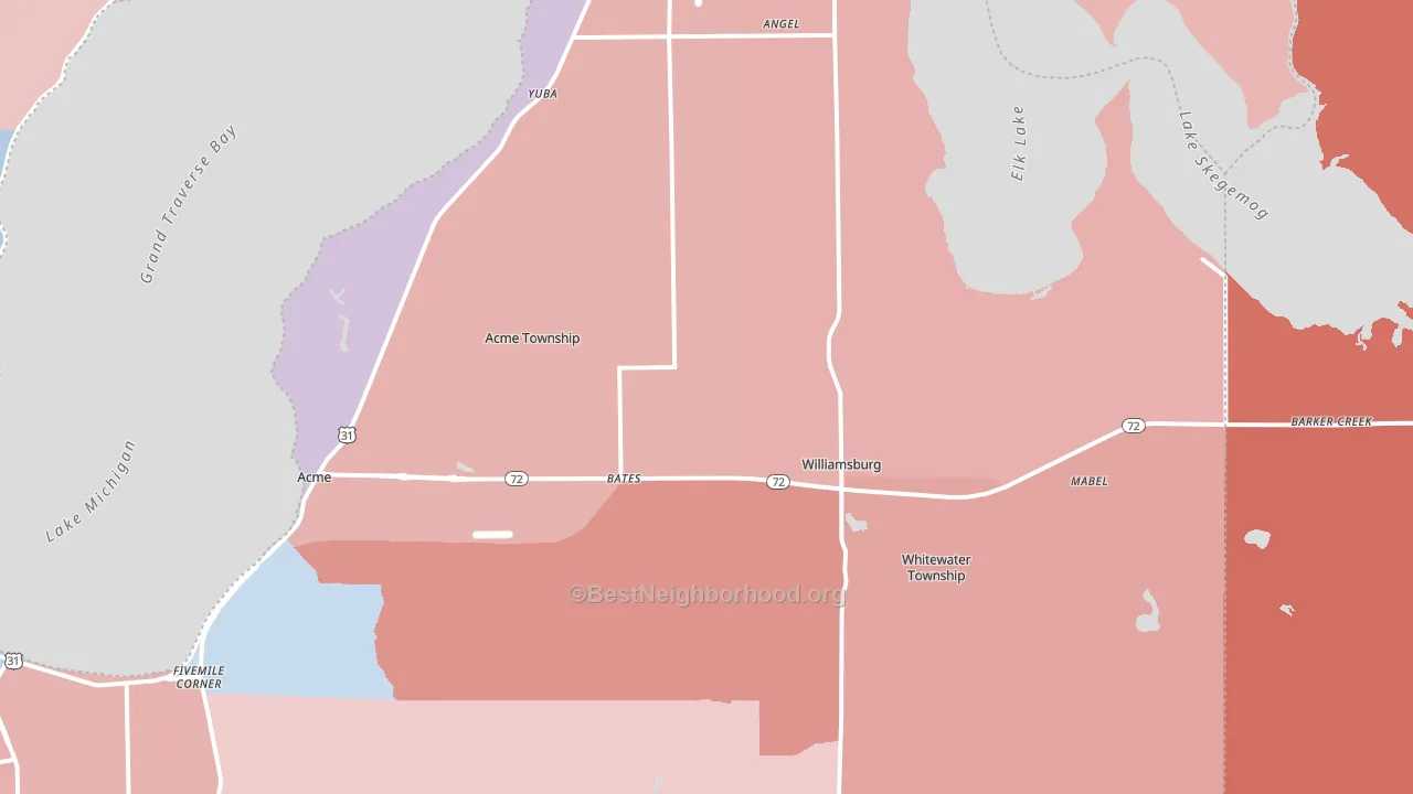 49690, MI block-group political-lean map