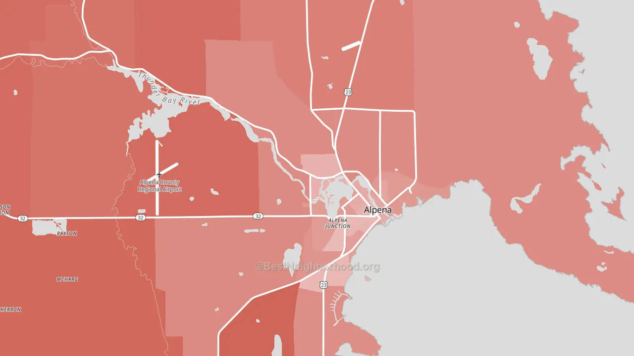 49707, MI block-group political-lean map