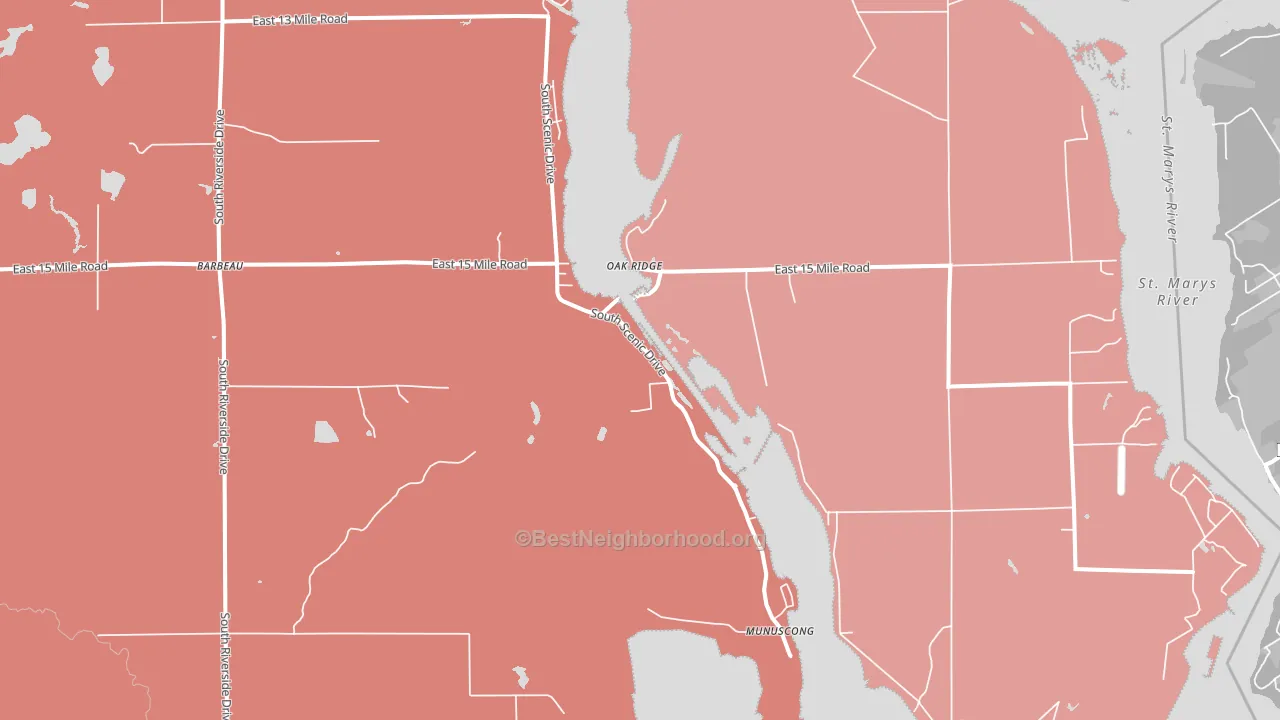 49710, MI block-group political-lean map