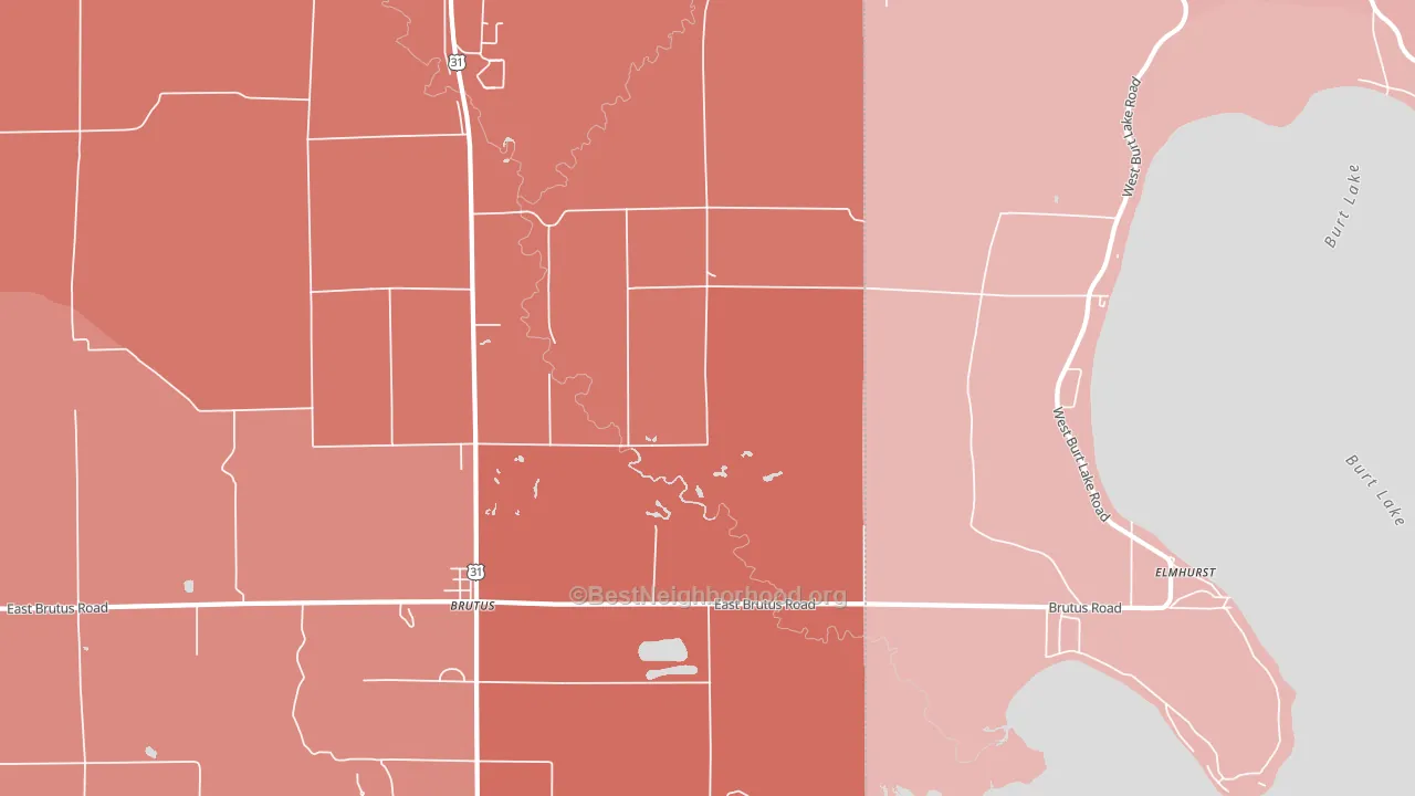 49716, MI block-group political-lean map