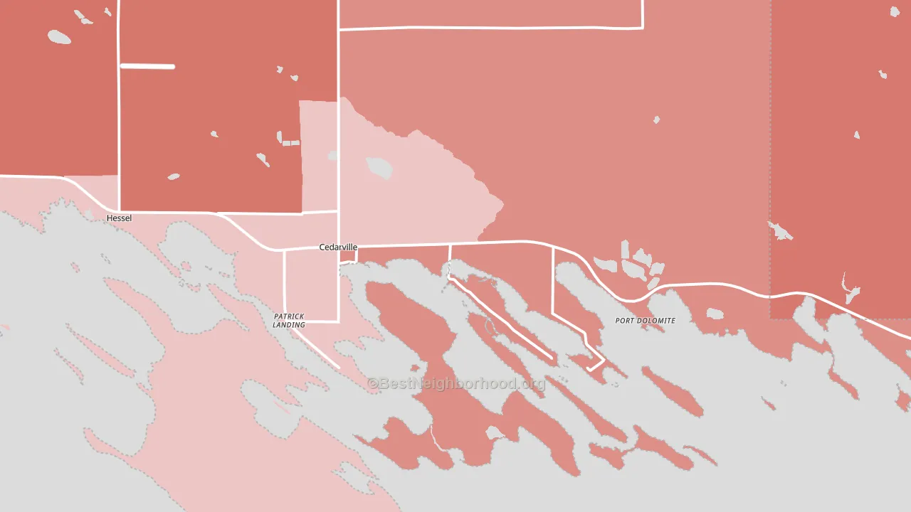 49719, MI block-group political-lean map