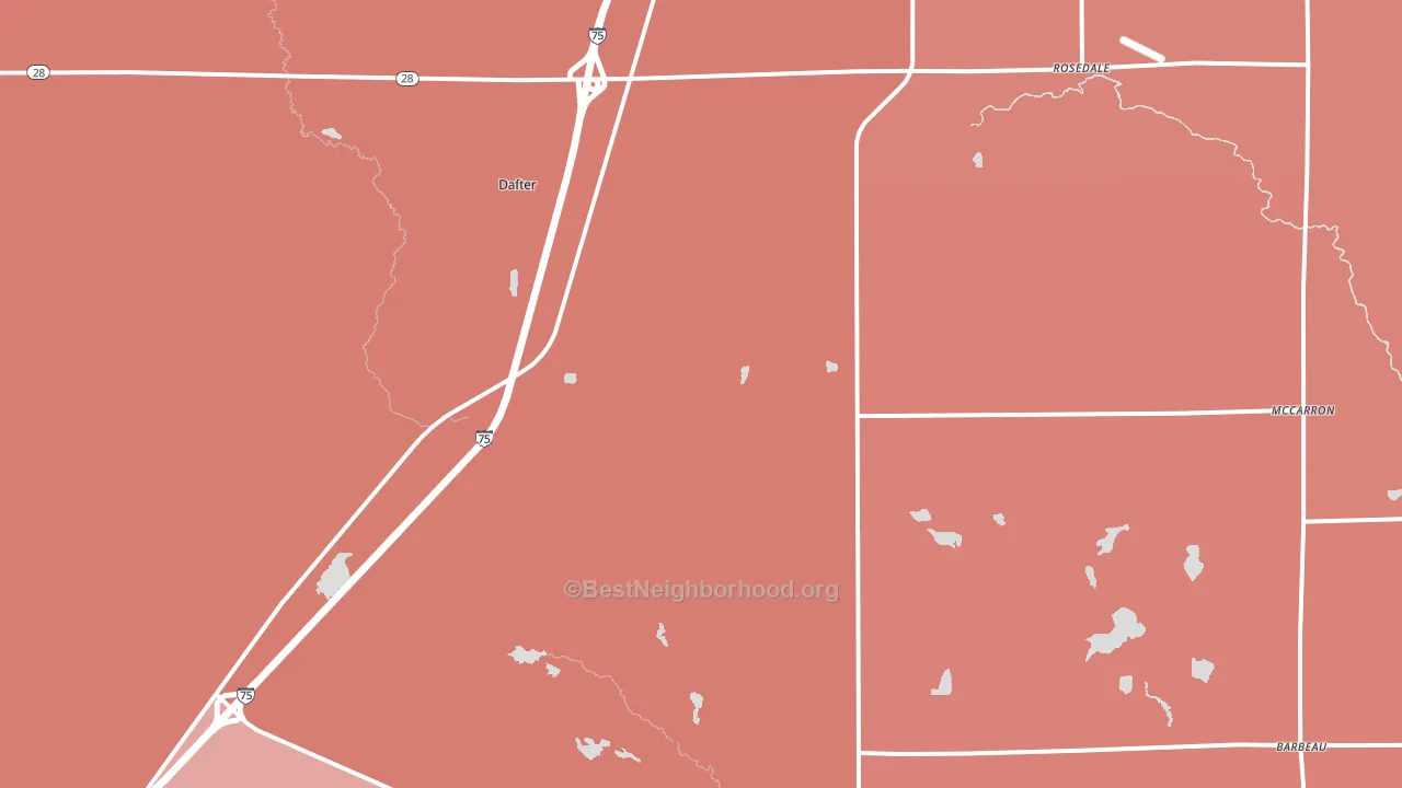 49724, MI block-group political-lean map