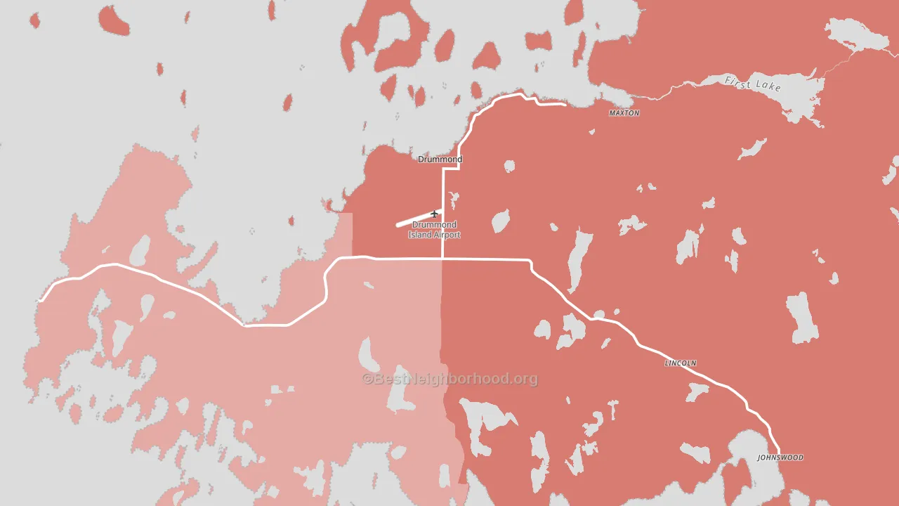 49726, MI block-group political-lean map