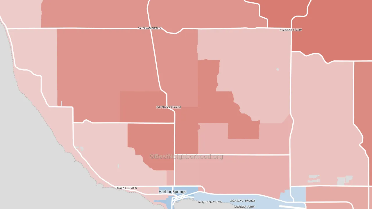 49740, MI block-group political-lean map