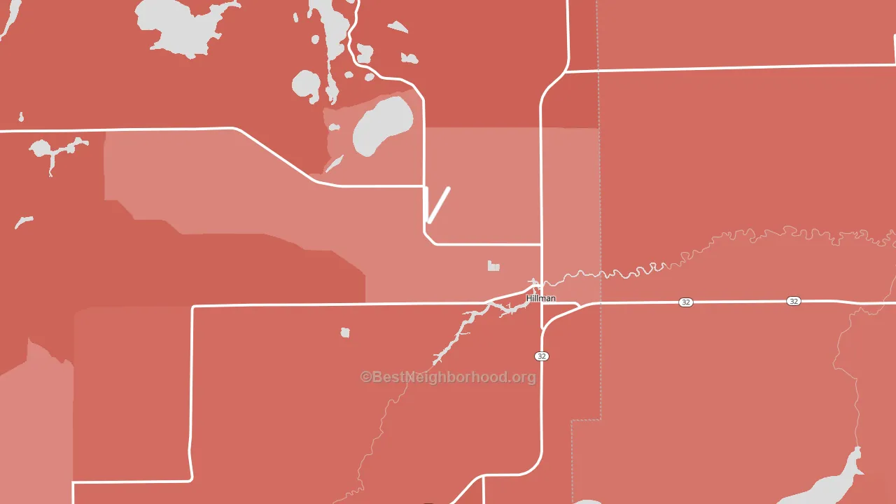 49746, MI block-group political-lean map