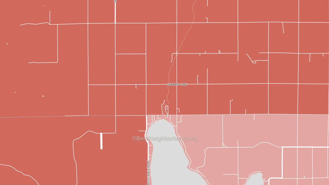 49747, MI block-group political-lean map