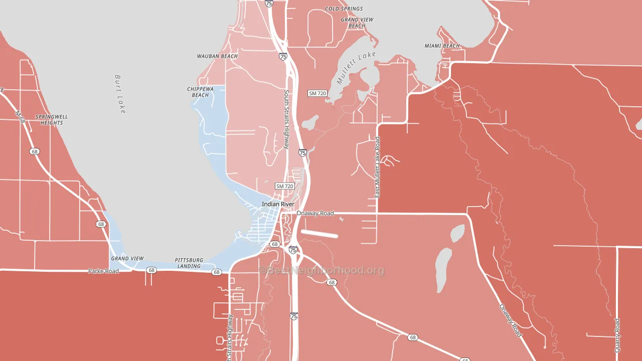 49749, MI block-group political-lean map