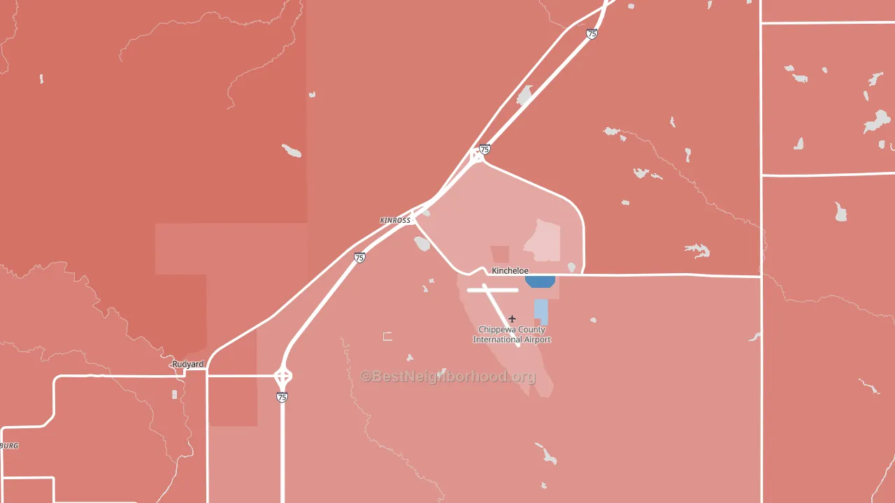 49752, MI block-group political-lean map