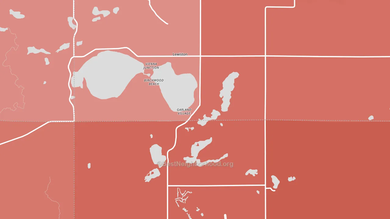49756, MI block-group political-lean map