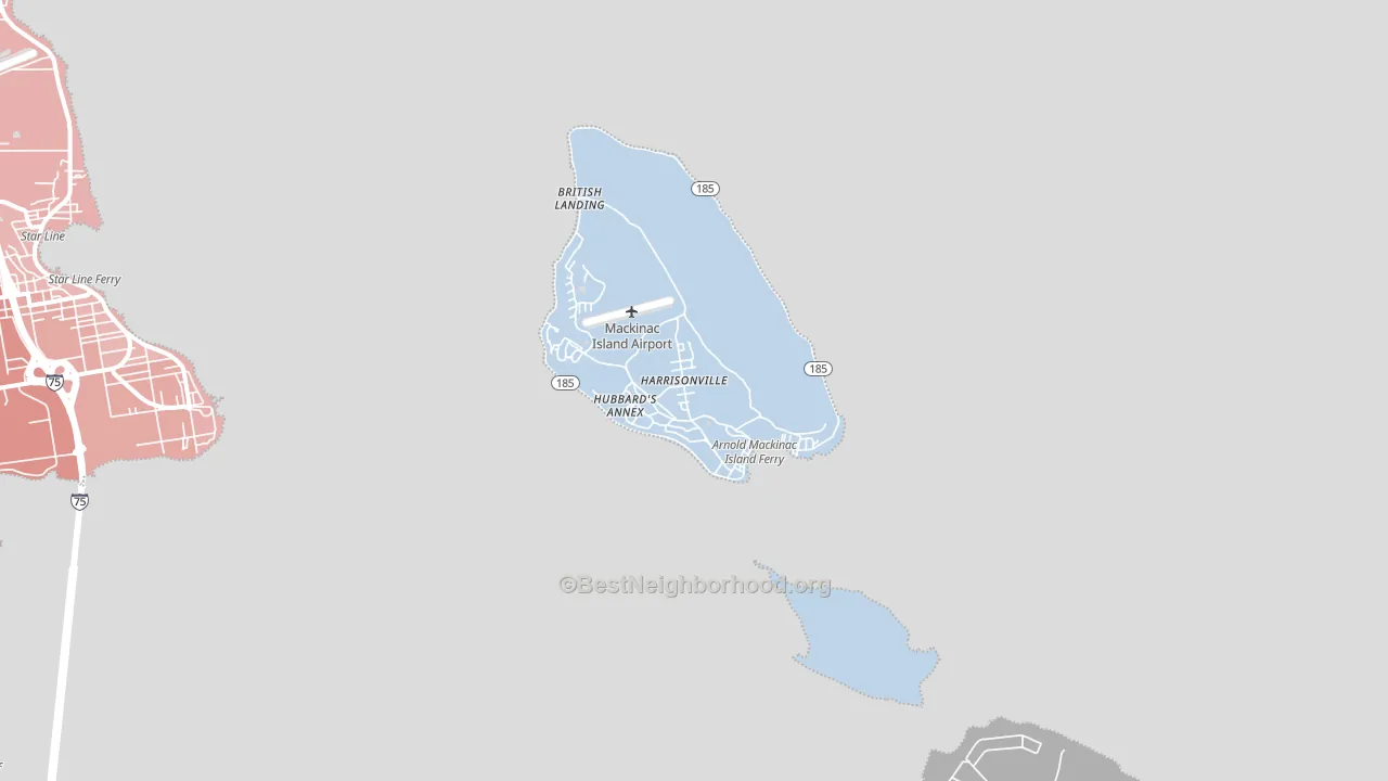 49757, MI block-group political-lean map