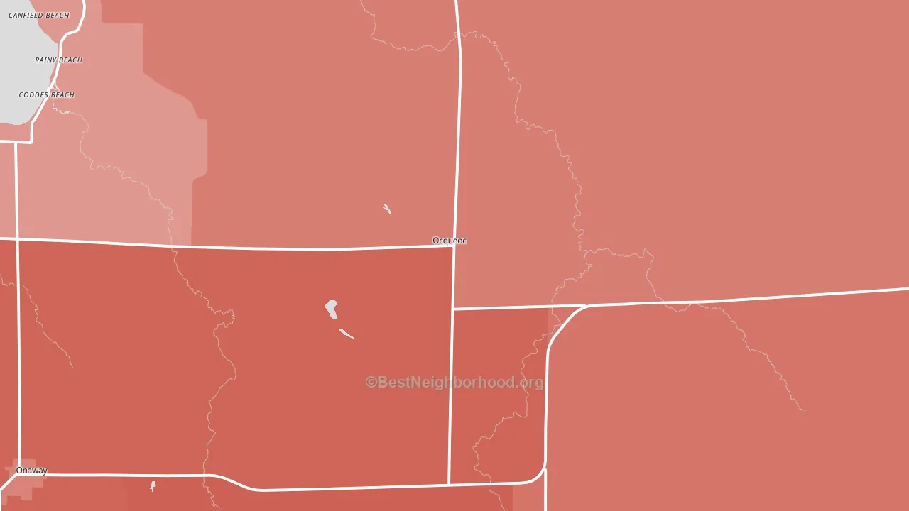 49759, MI block-group political-lean map