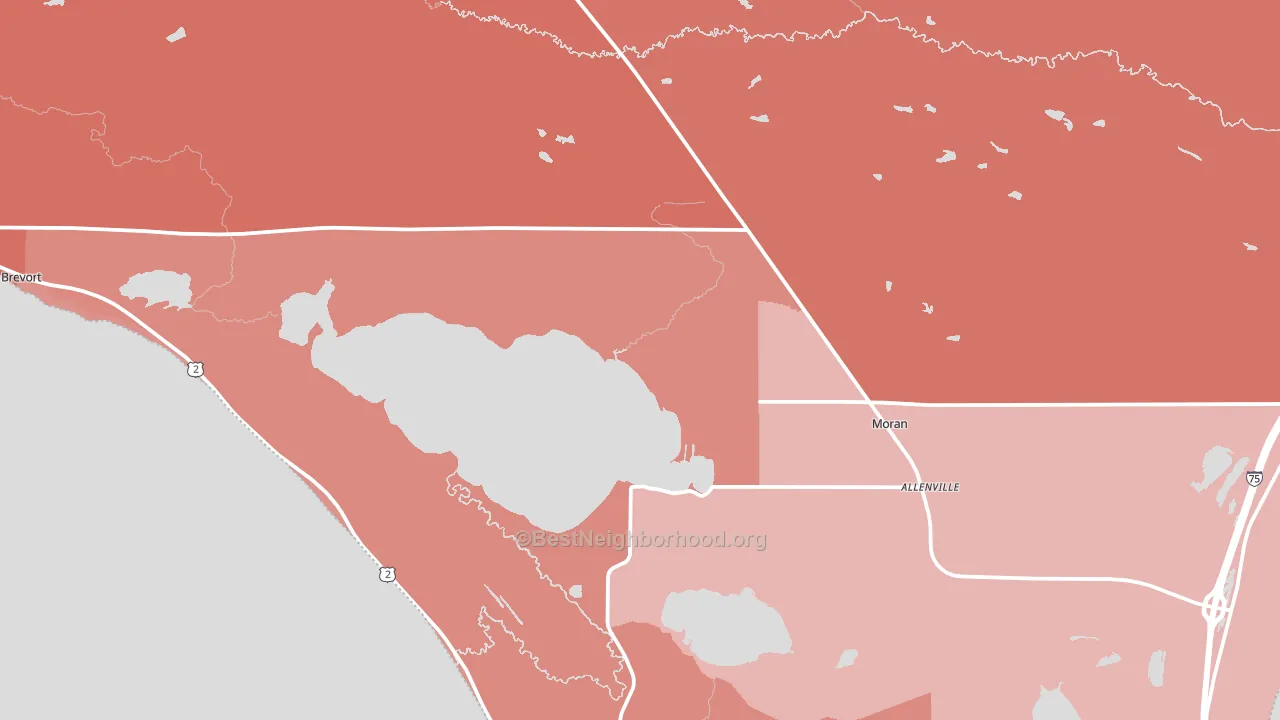 49760, MI block-group political-lean map