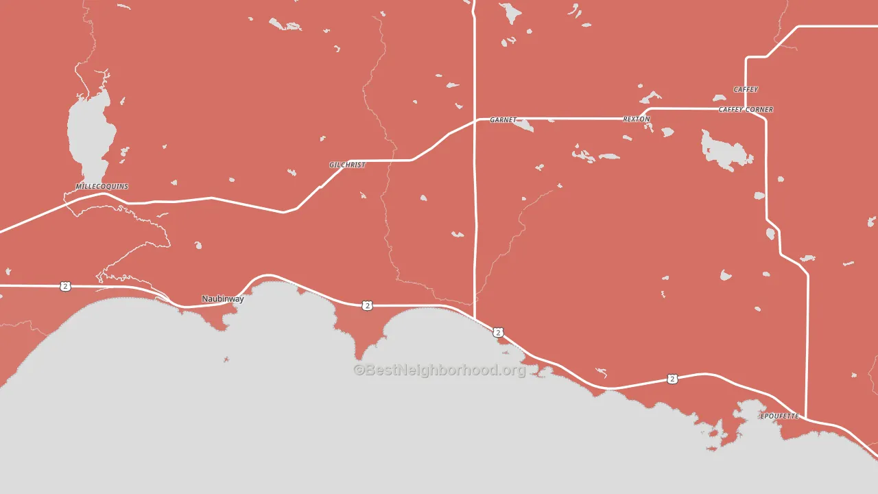 49762, MI block-group political-lean map