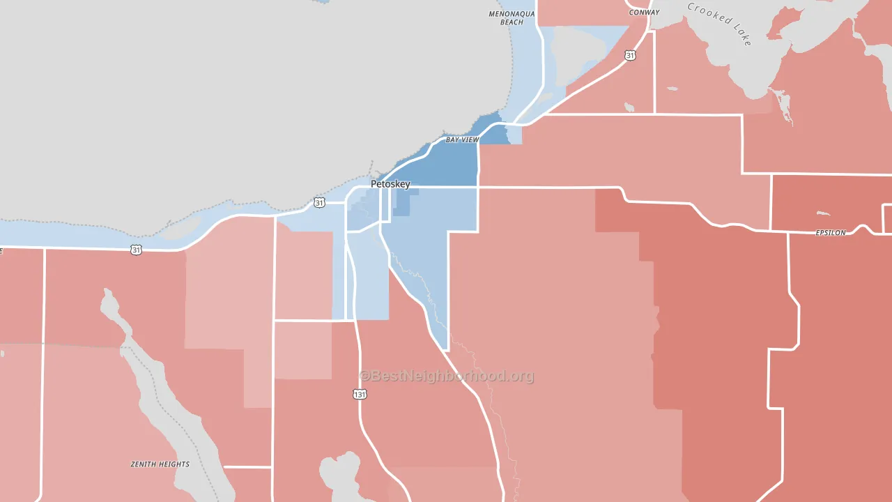 49770, MI block-group political-lean map