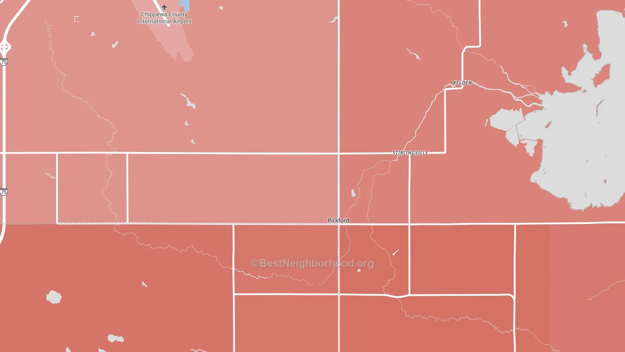 49774, MI block-group political-lean map