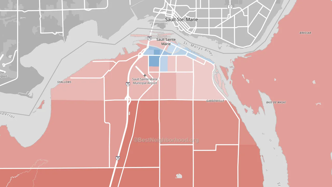 49783, MI block-group political-lean map