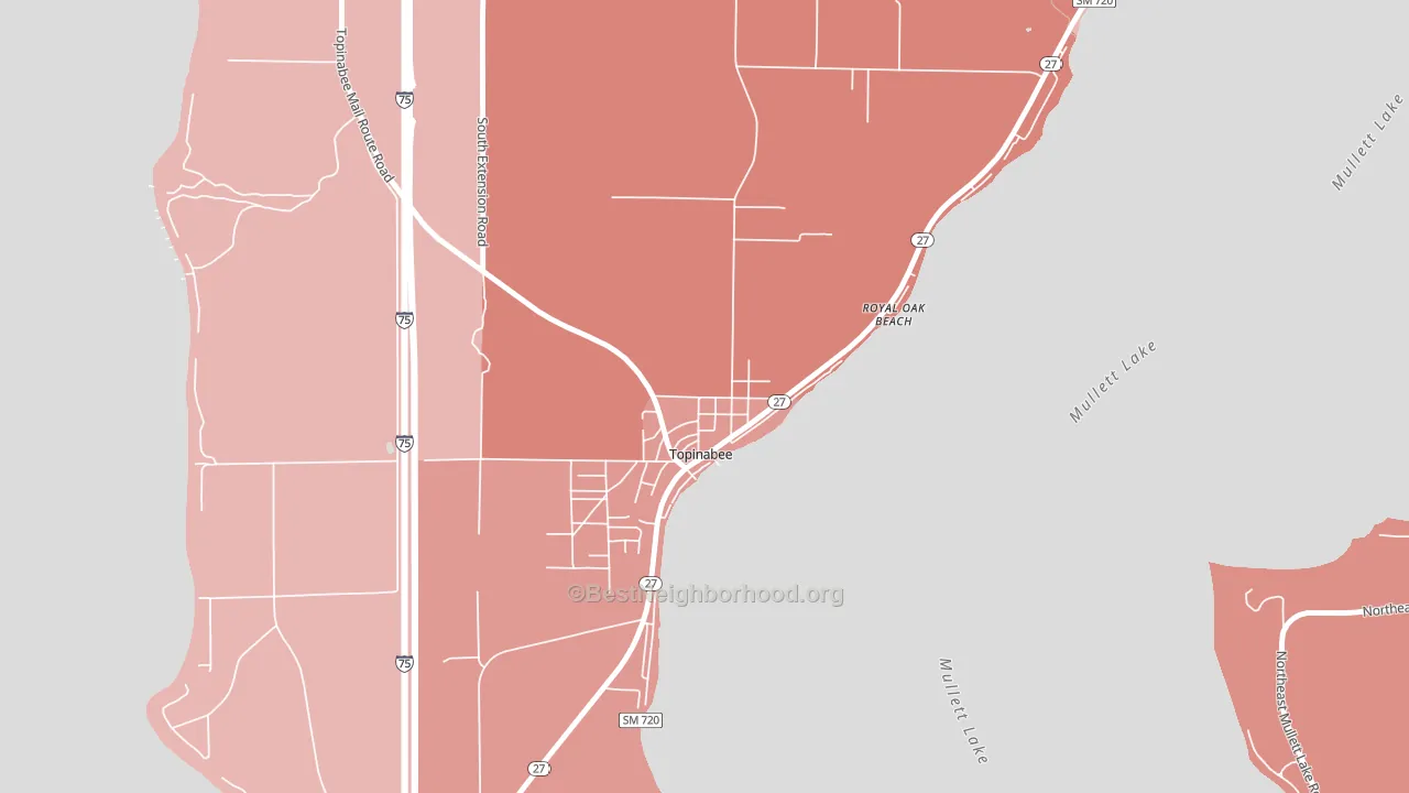 49791, MI block-group political-lean map