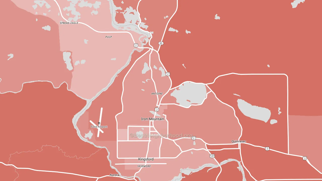49801, MI block-group political-lean map