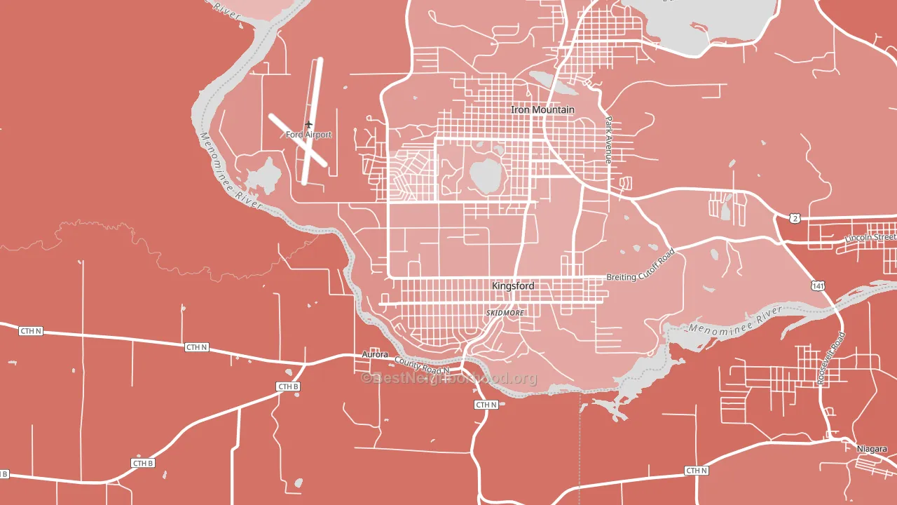 49802, MI block-group political-lean map