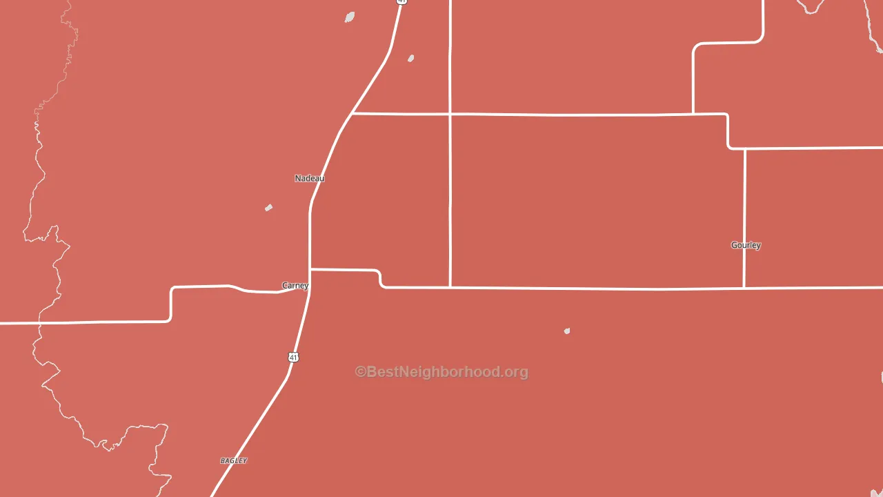 49812, MI block-group political-lean map