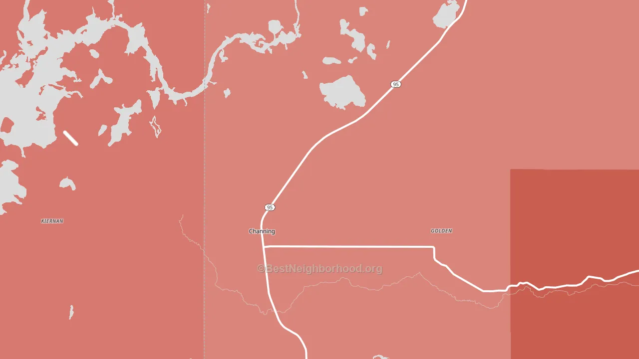 49815, MI block-group political-lean map