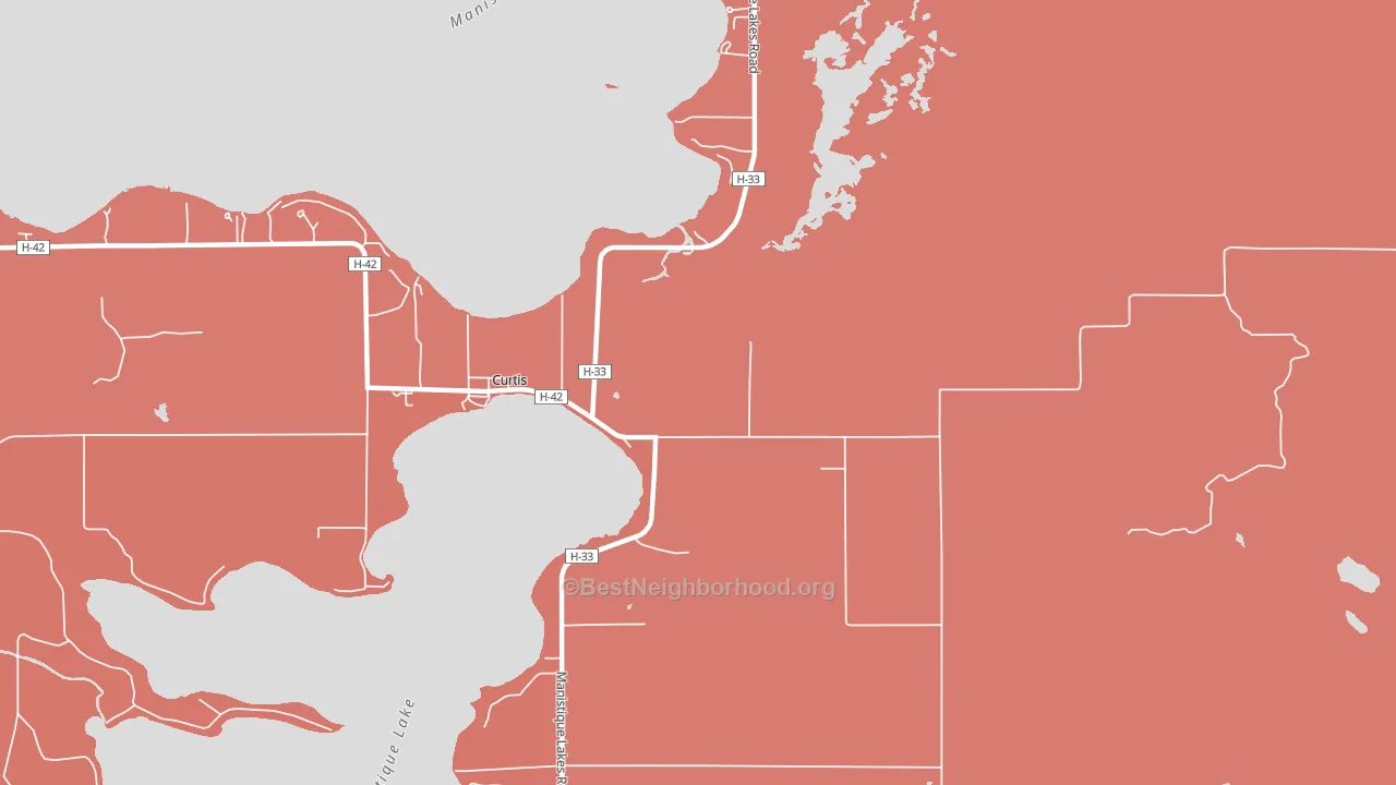 49820, MI block-group political-lean map