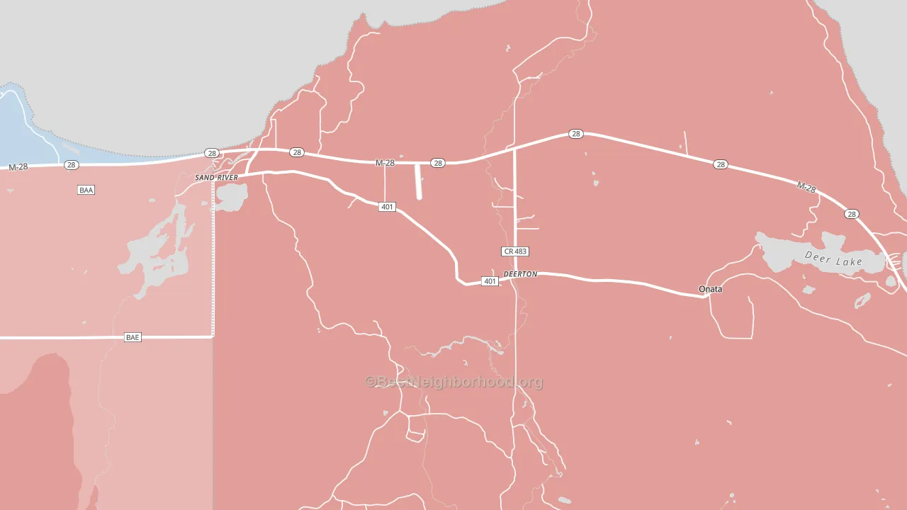 49822, MI block-group political-lean map